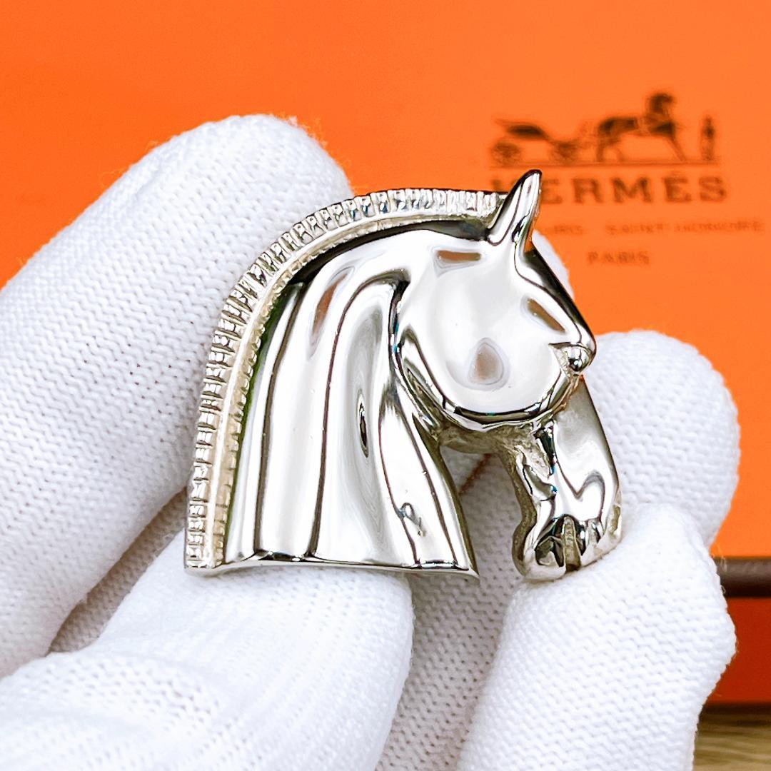 ◇エルメス◇HERMES ホースヘッド ブローチ シルバー ブランド 馬