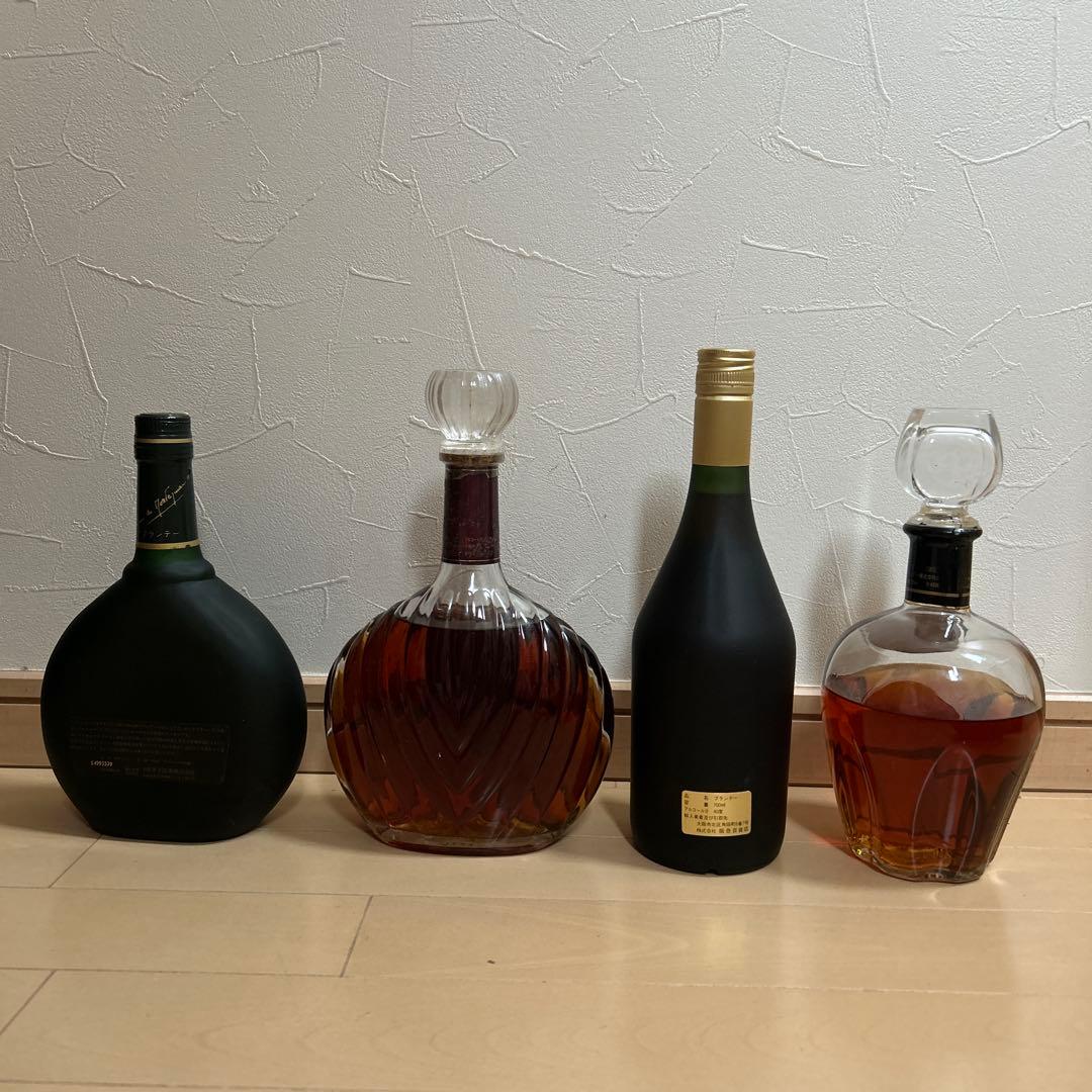 古酒】ブランデー 4本セット ARMAGNAC FRENCH サントリーXO等