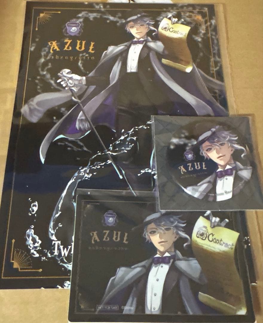 ツイステ アズール アニプレックス限定 フィギュア 特典 缶バッジ 付き