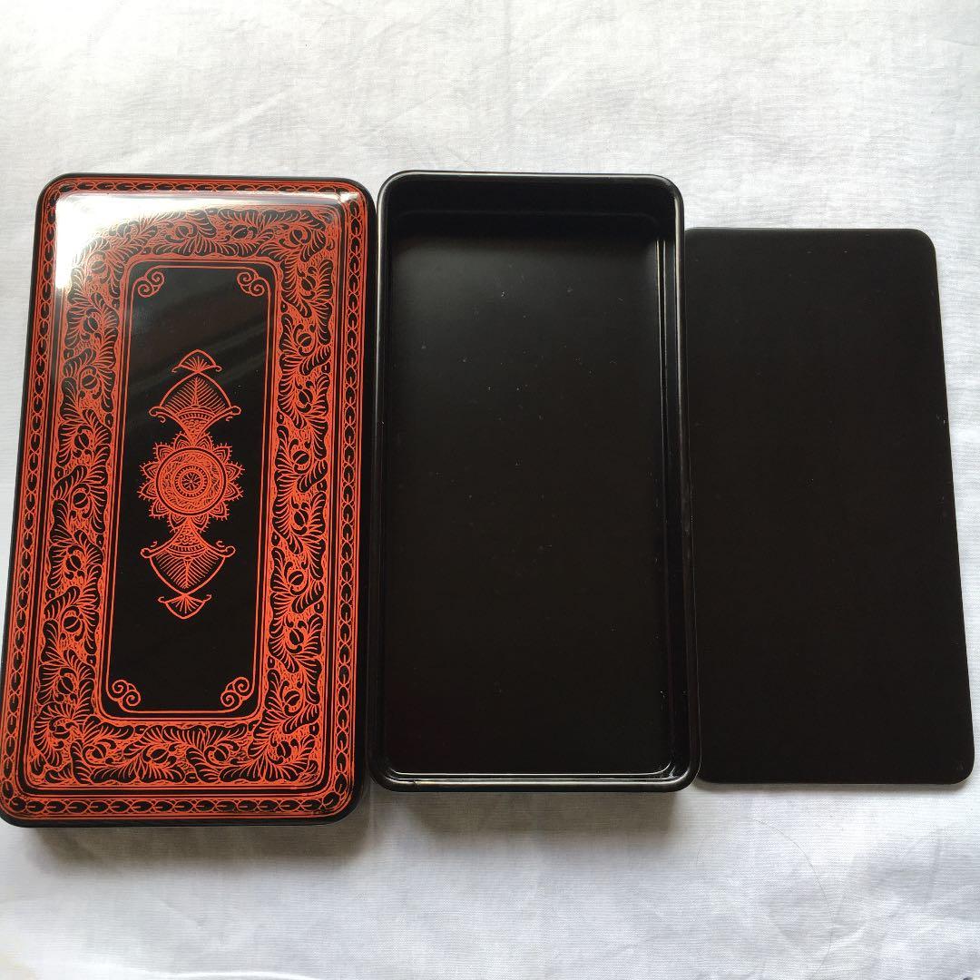 讃岐漆器】蒟醤塗 きんま塗 子箱 硯箱 高級漆芸品 手箱 小筥 朱彩唐草