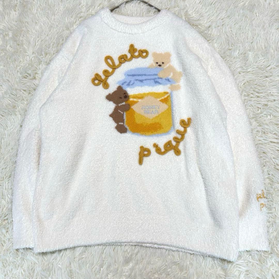 【美品】ジェラートピケ ベビモコはちみつベアジャガードプルオーバー