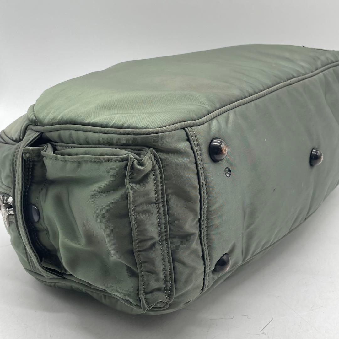 ⑧BN3887□PORTER ヘッドポーター タンカー ボストンバッグ グリーン