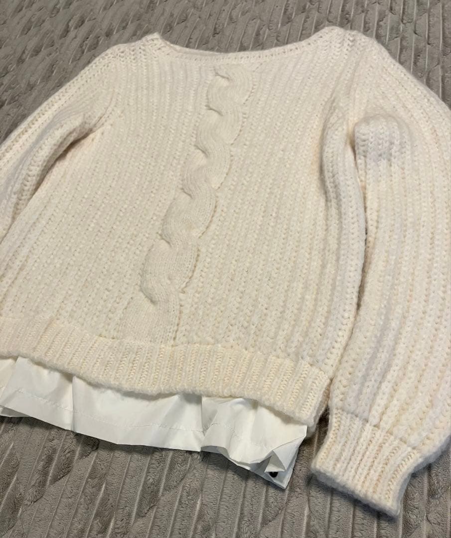 モンクレール アルパカ ケーブル編み ニットセーター サイズS アイボリー