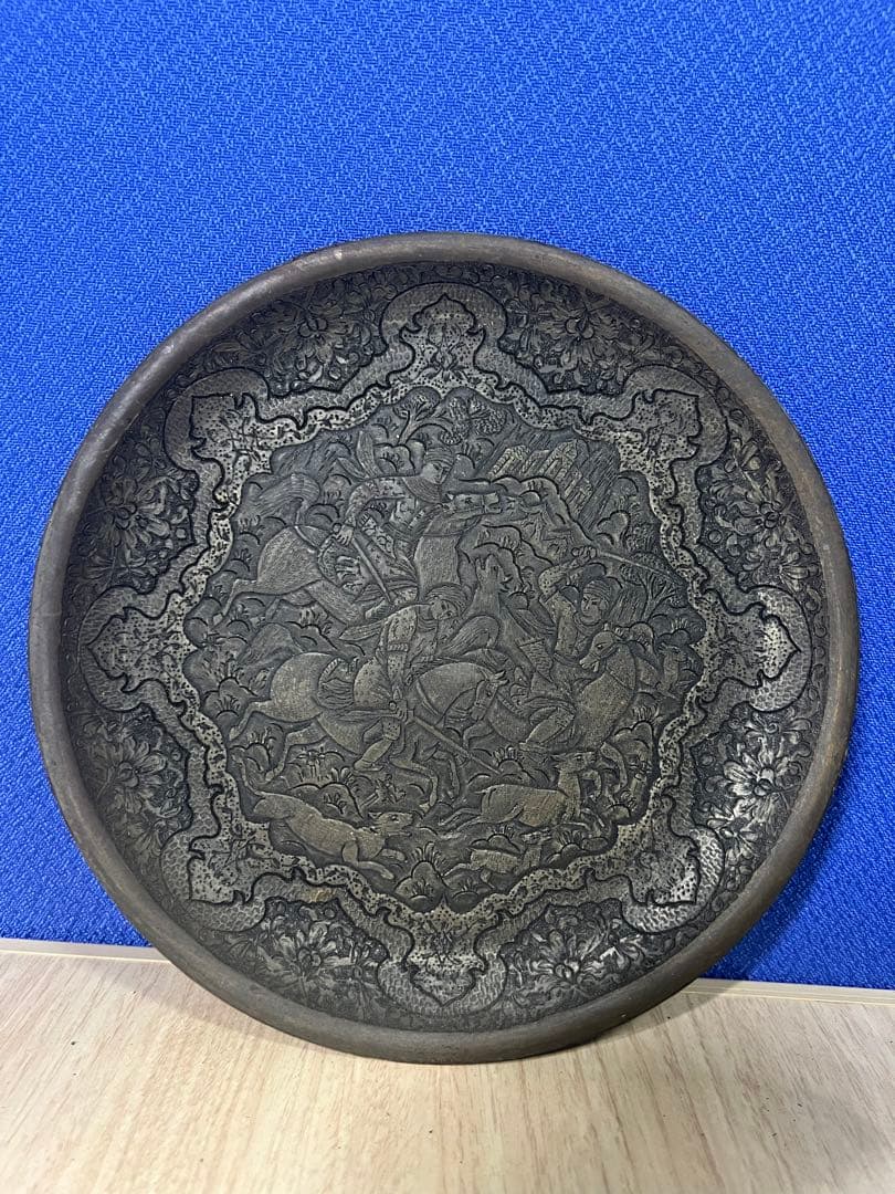 アンティーク壁掛けの皿 時計 置き掛け兼用 アントニオ・ザッカレラ アナログ Z939 （ 壁掛け