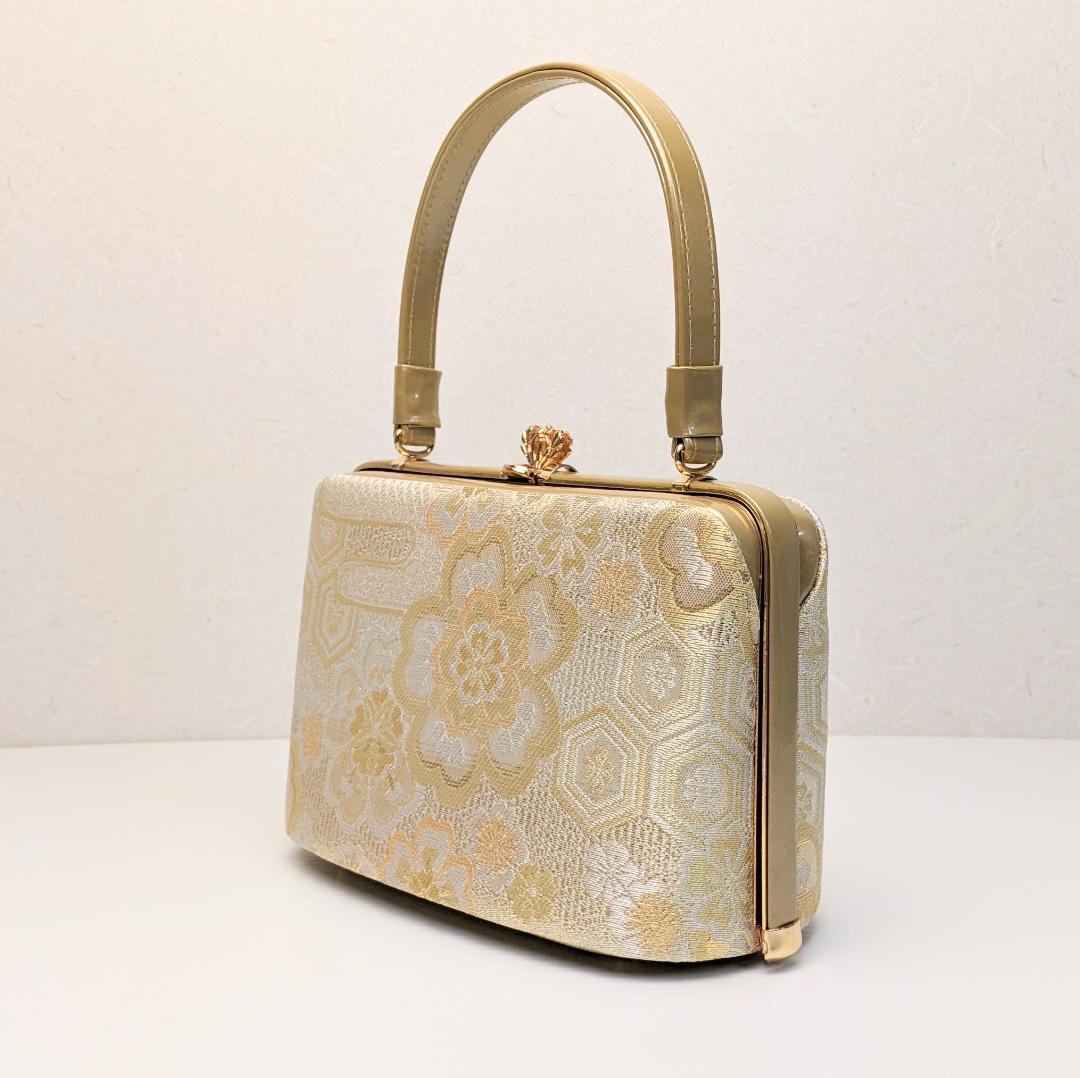 草履バッグセット フォーマル 振袖 古典 帯地 ゴールド フリーサイズ uz9