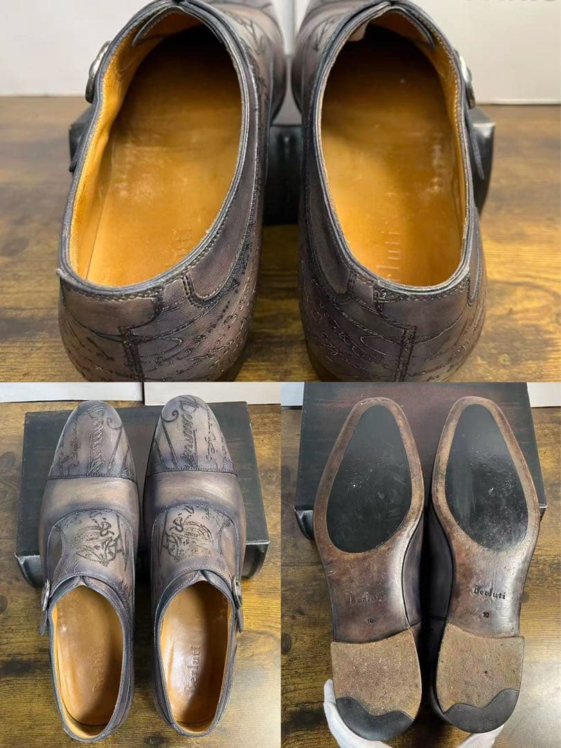 52万 極美品 Berluti シングルモンクストラップ レザー シューズ 10
