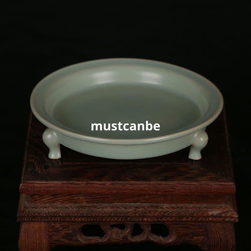 北宋汝窯青釉三足洗 景徳鎮 陶磁器 装飾品 現代工芸