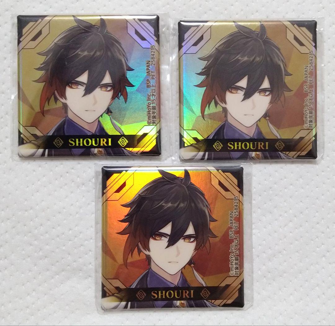 原神鍾離ホログラムスクエア缶バッジ