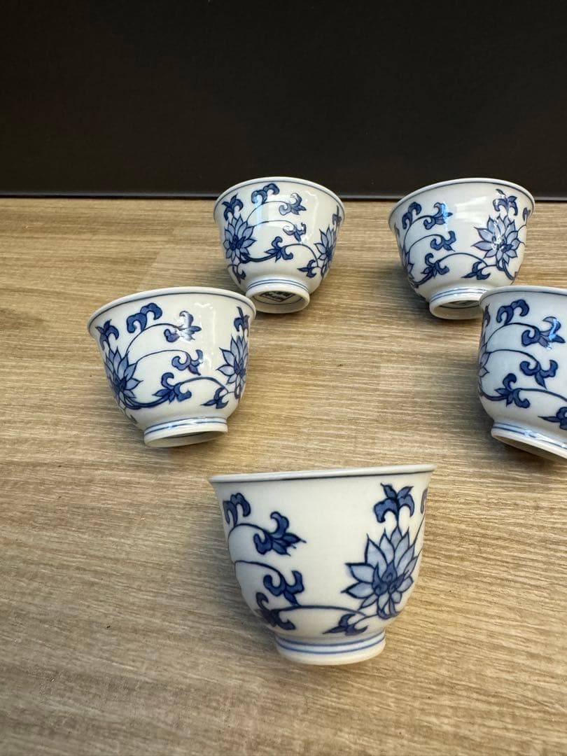 1517 中国骨董　大明成化年製銘　湯呑5客　古美術品　時代物