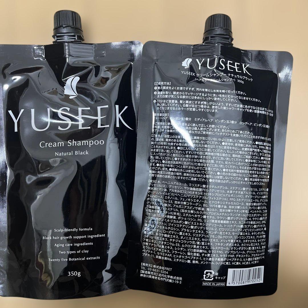 カラーリング・白髪染め YUSEEK Cream Shampoo Natural Black 350g