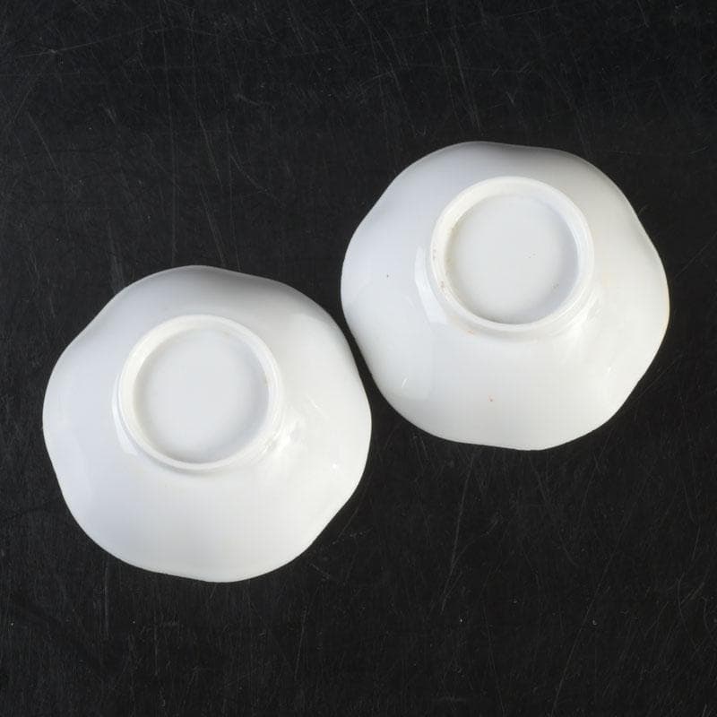中国 徳化窯白磁 煎茶碗 一對 V 9277E 美術品・アンティーク・コレクション