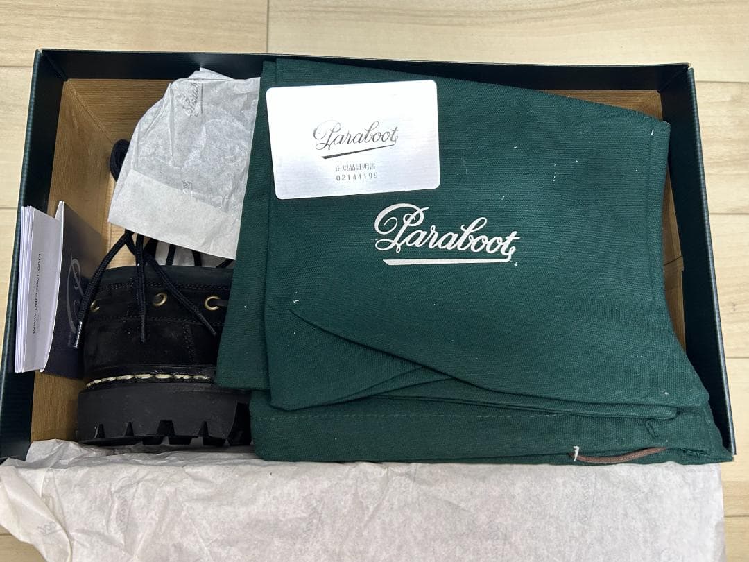 新品 パラブーツ CHIMEY 別注 シメイ スエード黒 6.5 25 モカシン