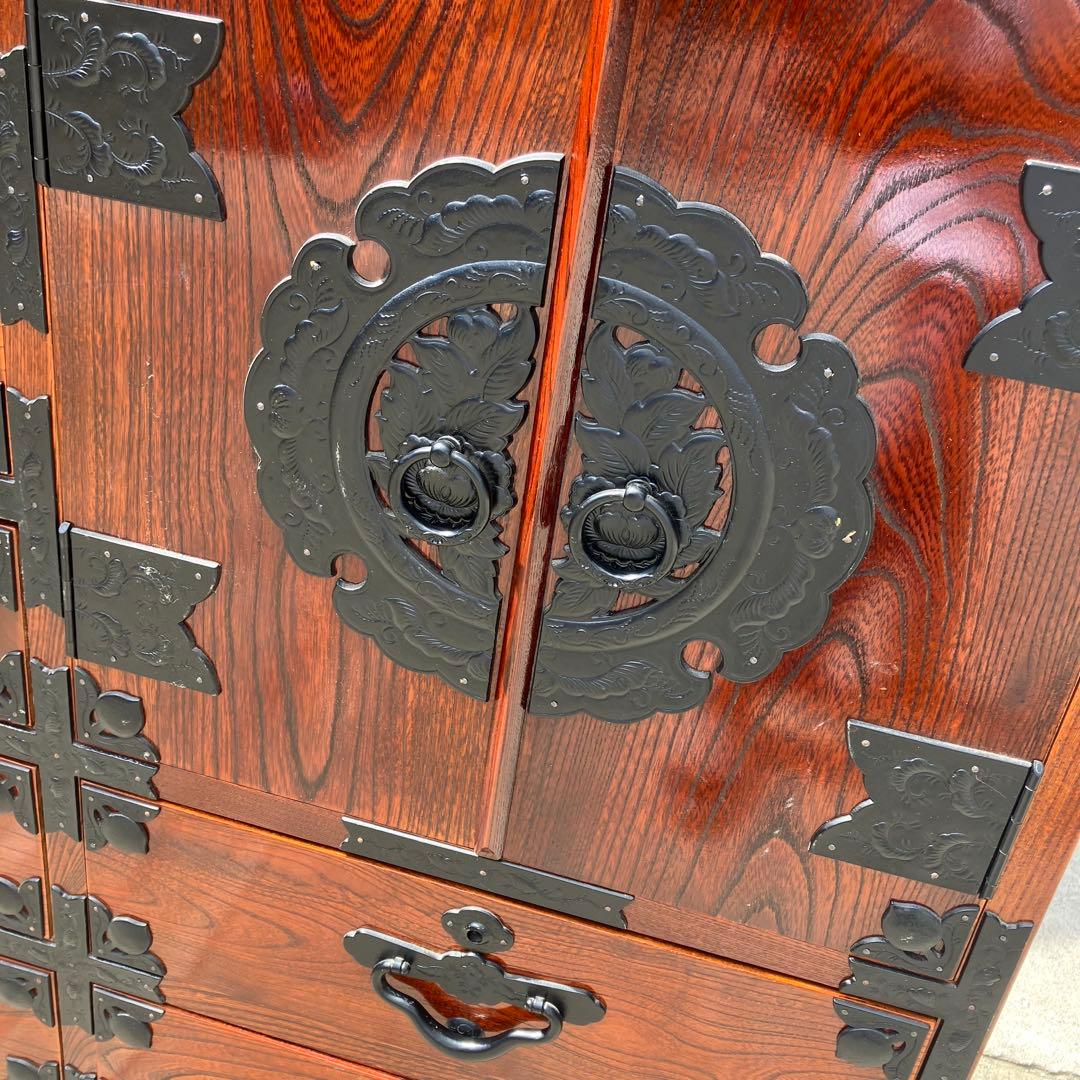 仙台箪笥 伊達箪笥 漆塗り 6段13杯 引き出し 和箪笥 帳場箪笥 サイド