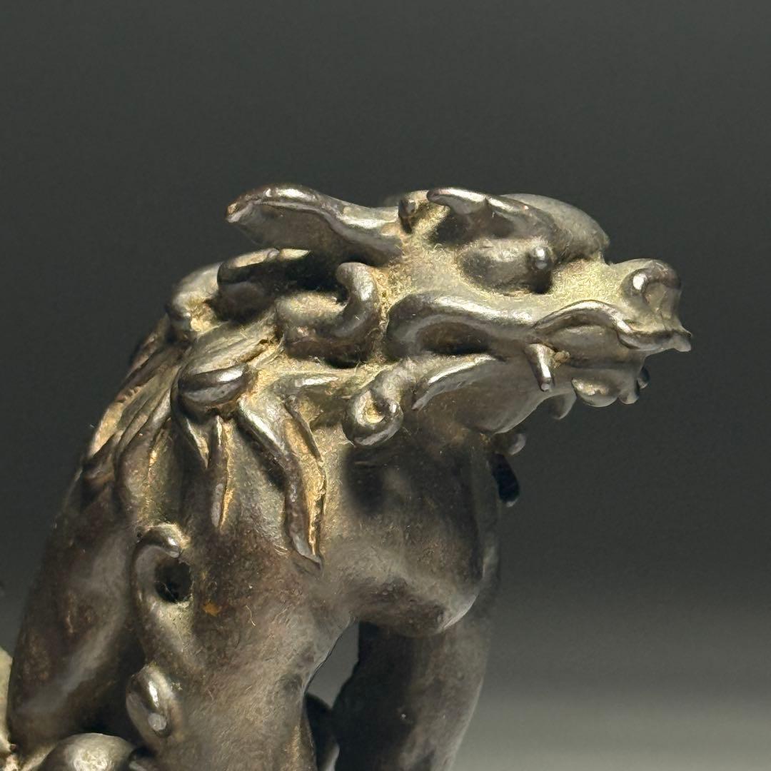 ◆ 銅獅子置物 【名取川雅司】作 斗鎮 文鎮 高岡銅器 ブロンズ 書道具 未使用