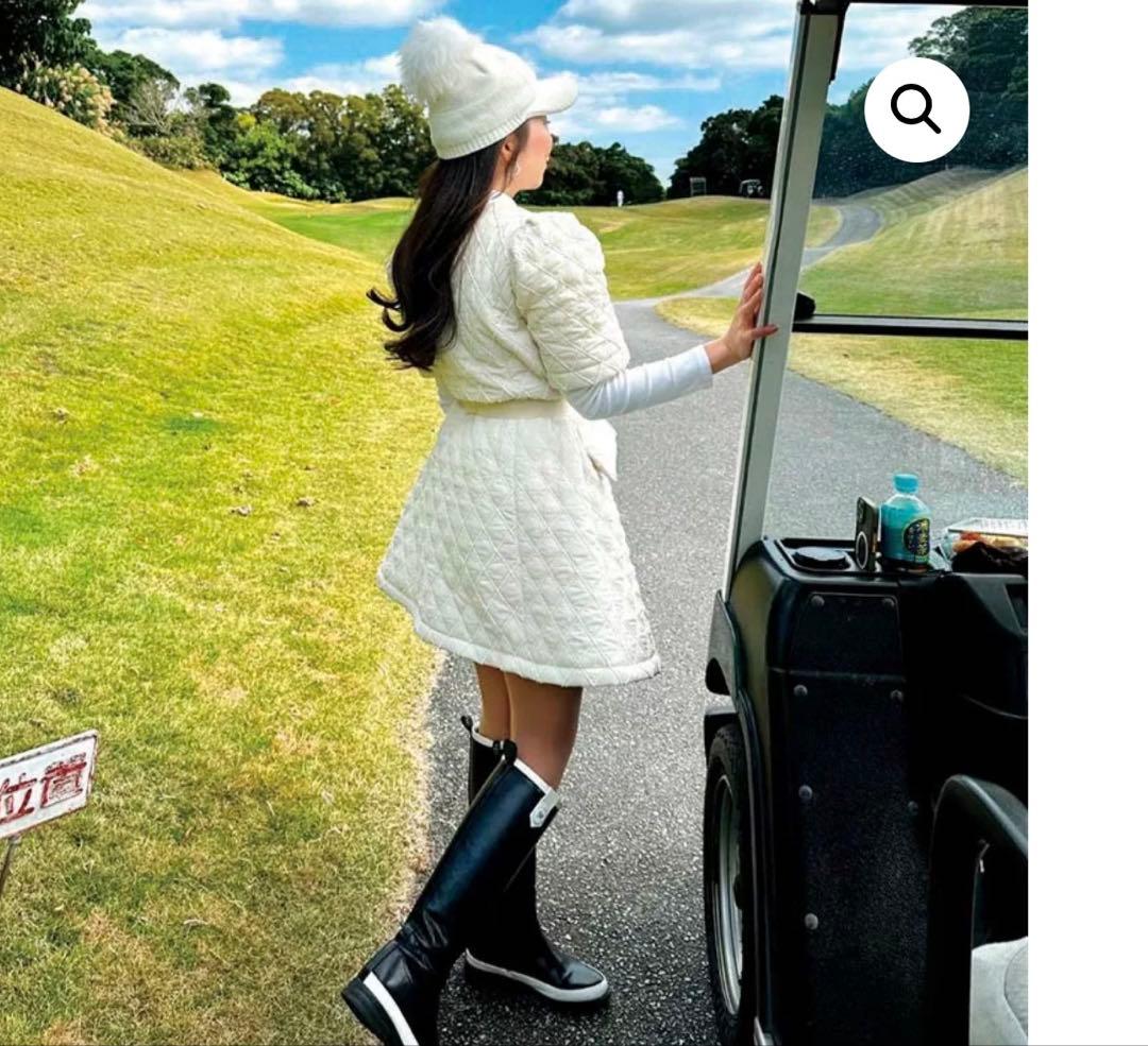 りっくん　ミラージュゴルフ　パフスリーブキルティングワンピース