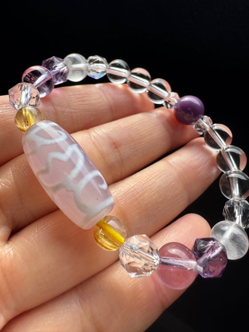 水蓮花天珠　デザインブレスレット