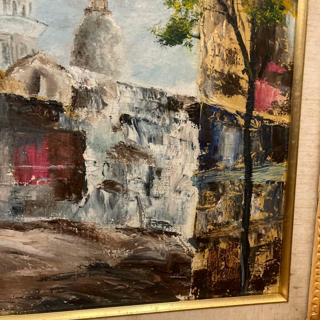 【更に値下げしました】風景画 油彩画 装飾的フレーム付き