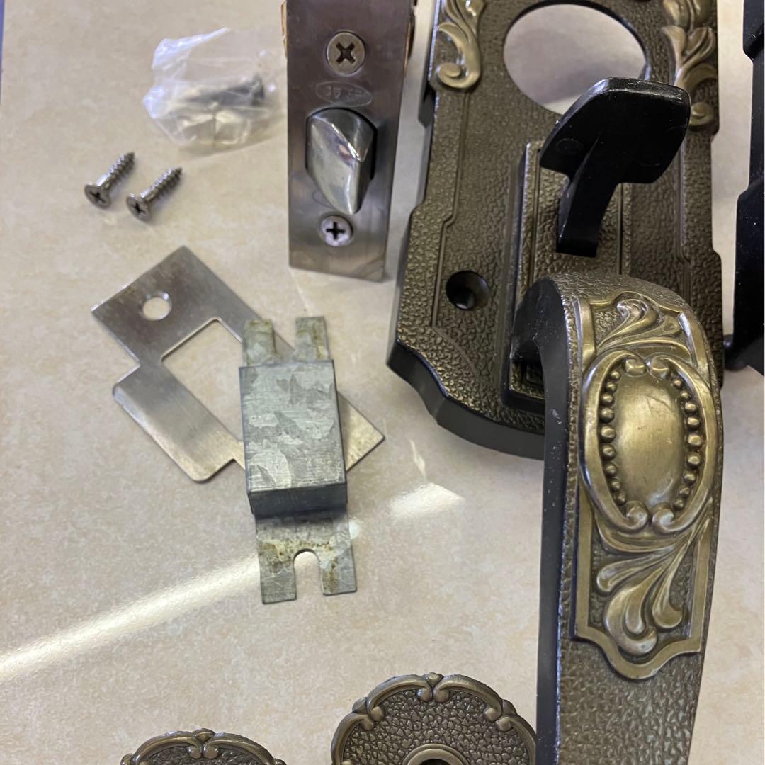 イタリア空錠 ブロンズ色 DIY 真鍮 アンティーク レトロ ヴィンテージ