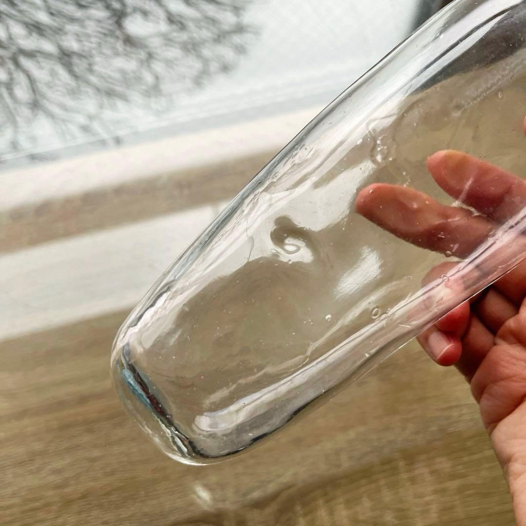 骨董 時代ガラス 希少 ウサギ哺乳瓶 ウサギ車エンボス ウランガラス