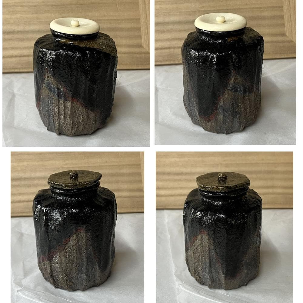 F1388 西村水楽 黒楽 耀変茶入 共箱 替蓋付 茶入 茶器 茶道具 - メルカリ