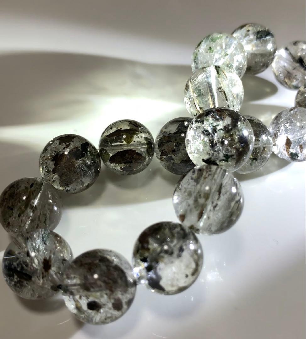 ★かな様★ ①★最高品質★超激レアグリーンマイカinクォーツ　ブレスレット