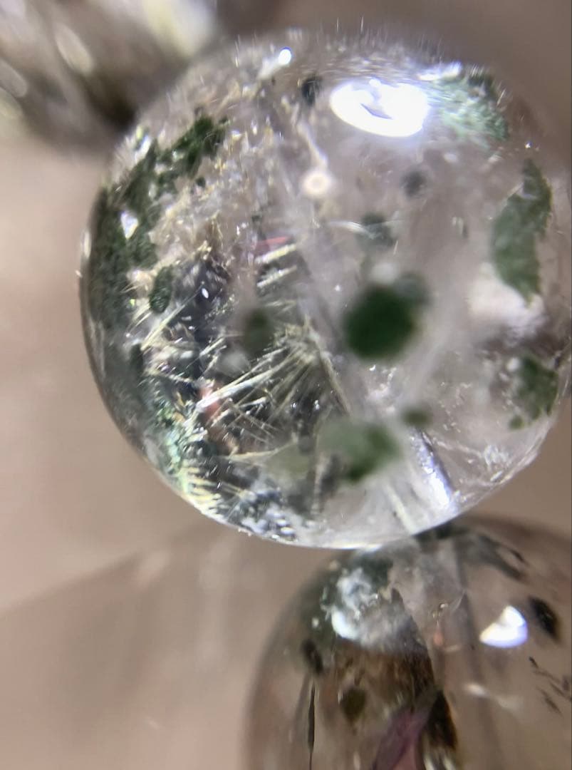 ★かな様★ ①★最高品質★超激レアグリーンマイカinクォーツ　ブレスレット