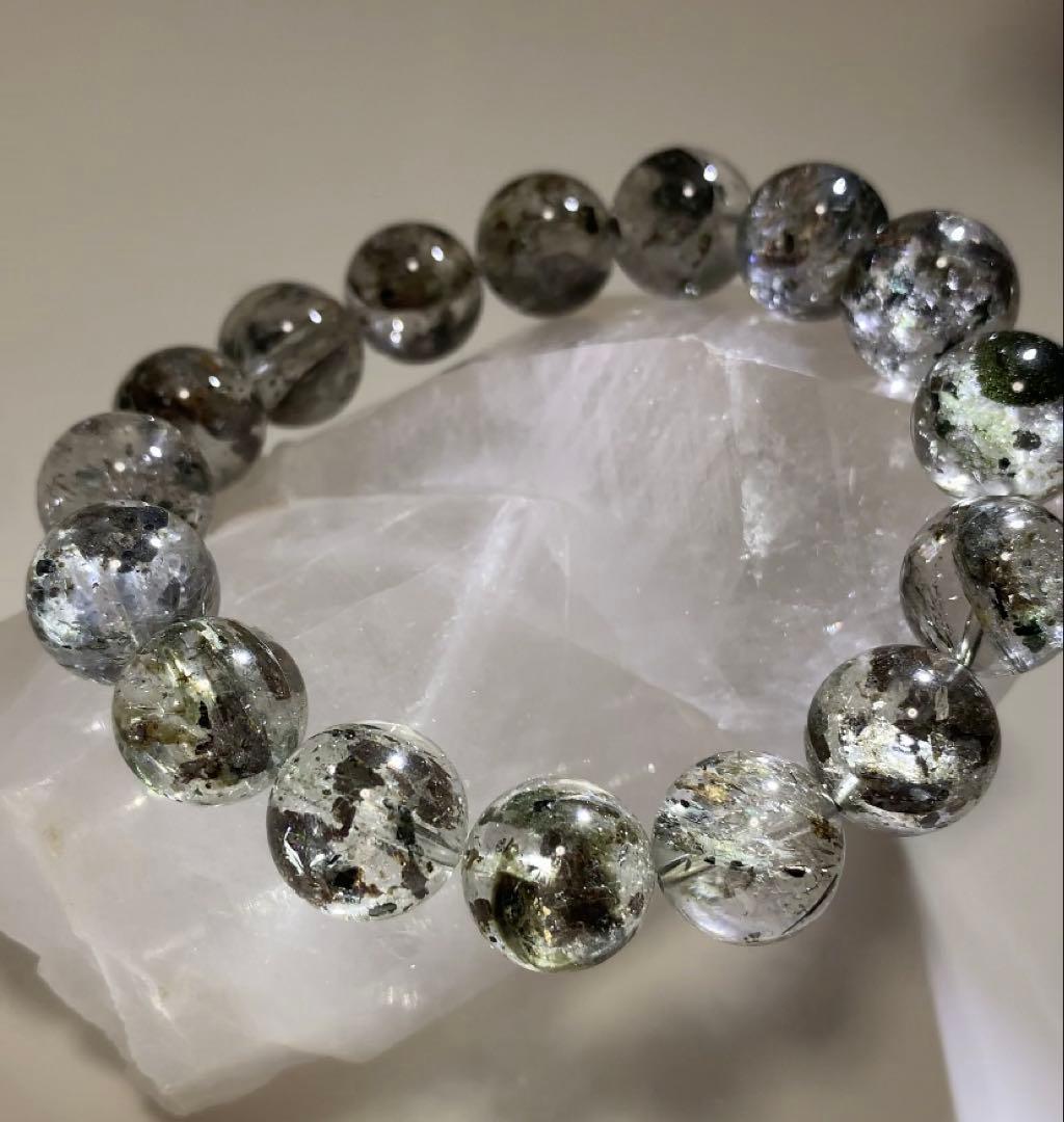 ★かな様★ ①★最高品質★超激レアグリーンマイカinクォーツ　ブレスレット