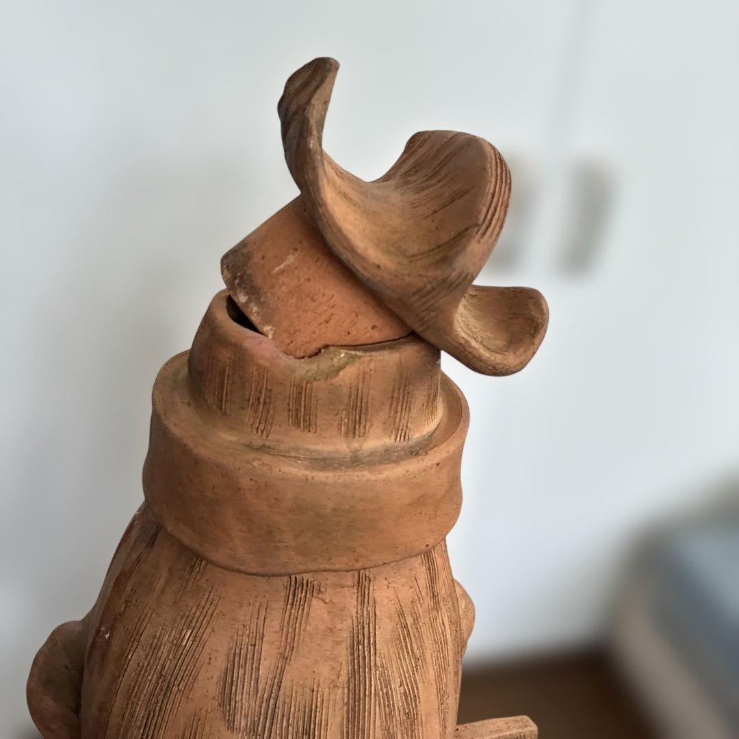 《はにわ》花瓶　レトロ置物　高さ53cm