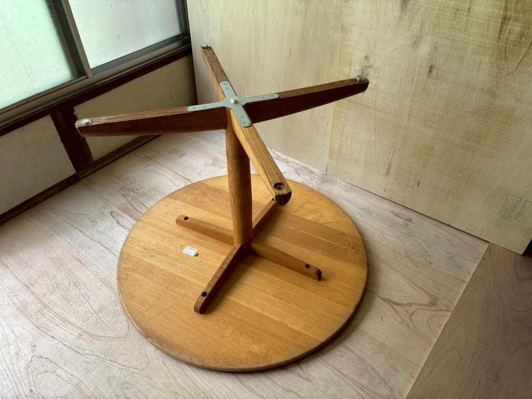 ①飛騨産業　キツツキ　円形テーブル　ダイニングテーブル　ヴィンテージ　インテリア