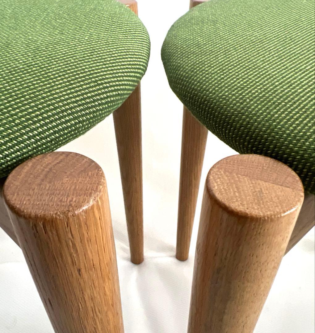 スタッキングスツール・グリーンファブリック・2脚セット・送料込み