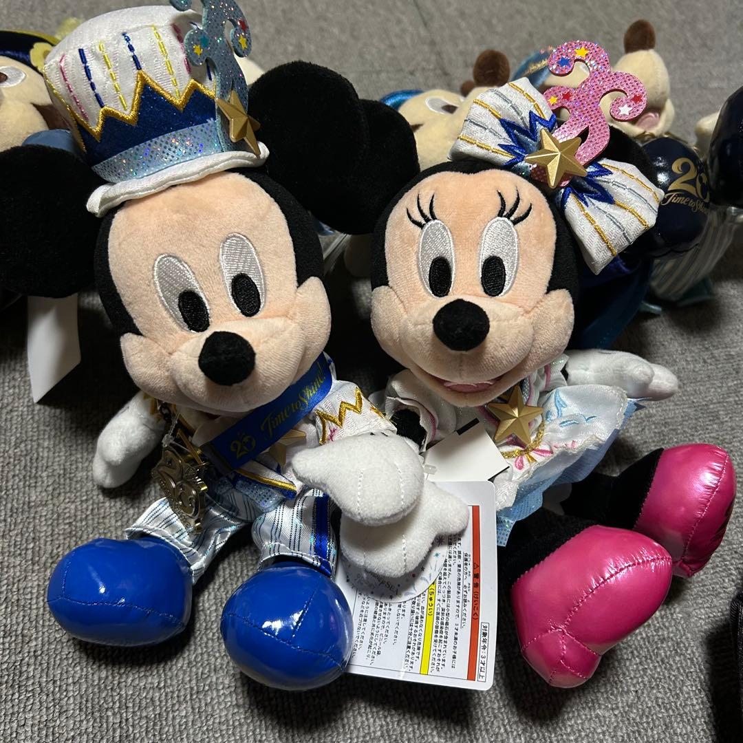 ディズニー ミッキー　ミニー　ぬいぐるみタグ付 20周年　タイムトゥシャイン