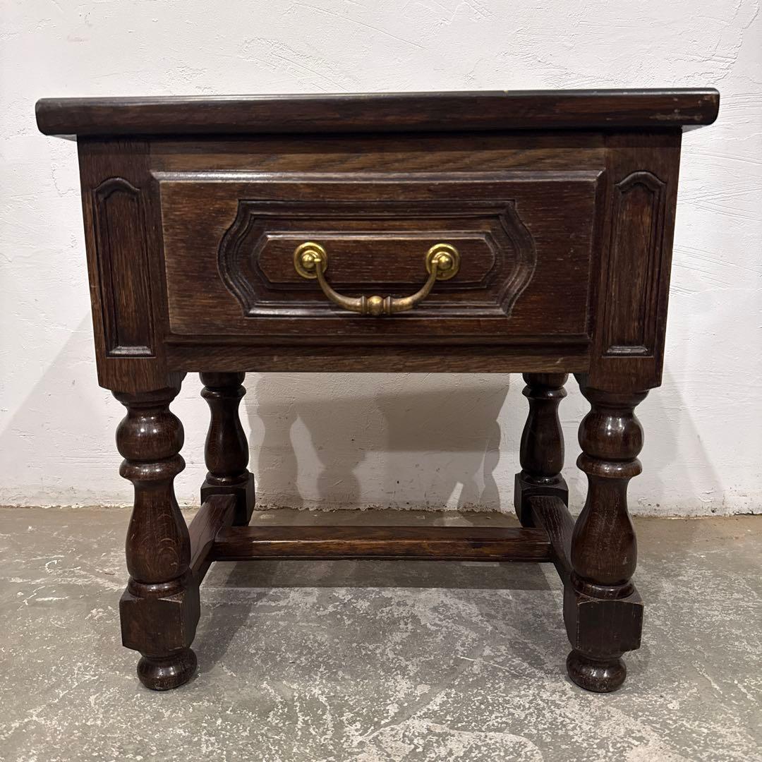 Tomo様専用 ヴィンテージ 木製サイドテーブル 引き出し付き 1