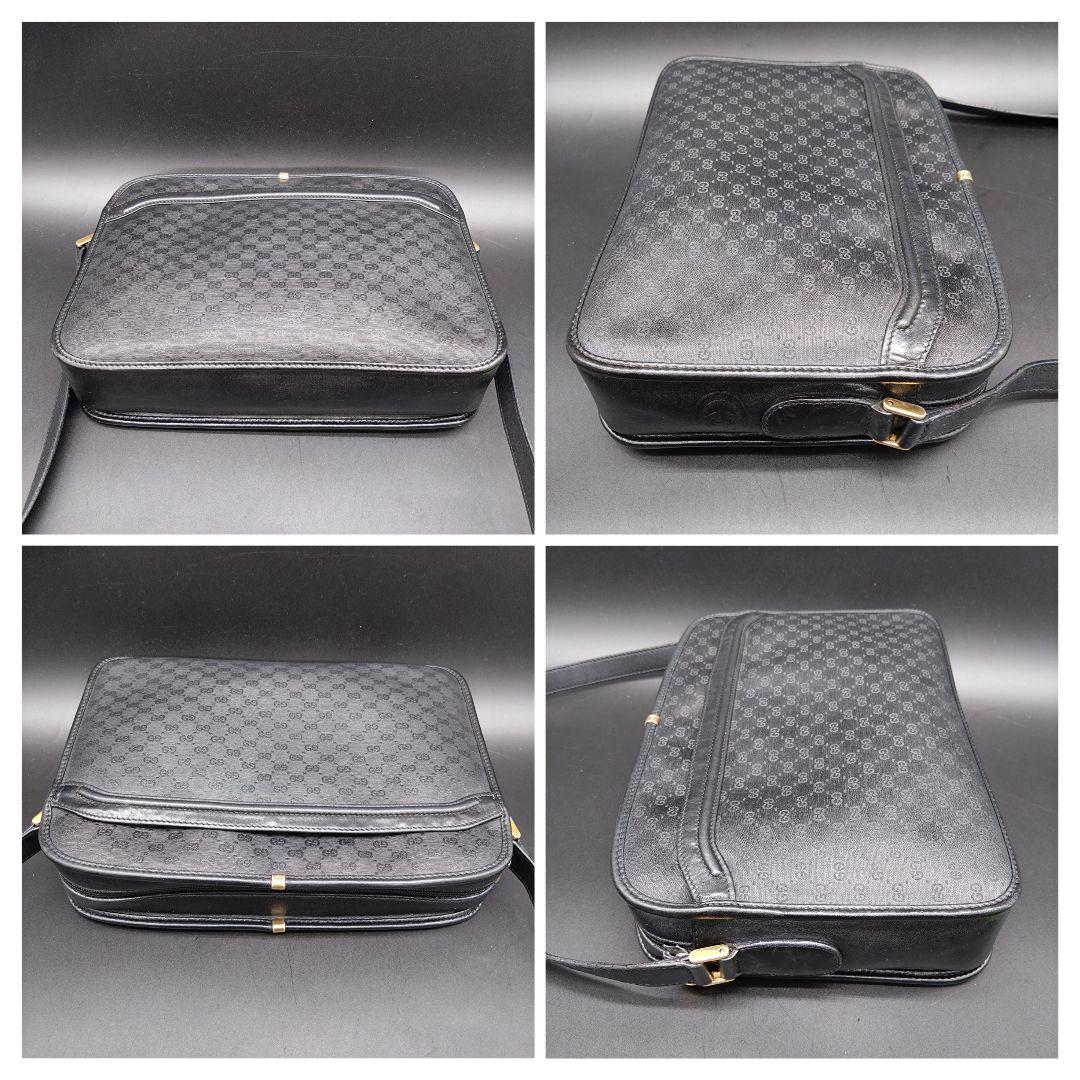 GUCCI ショルダーバッグ GG柄 クロスボディ バッグ 黒 オールドグッチ
