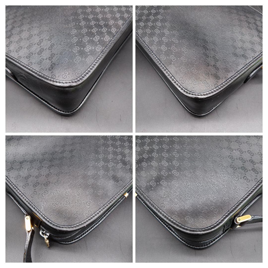 GUCCI ショルダーバッグ GG柄 クロスボディ バッグ 黒 オールドグッチ