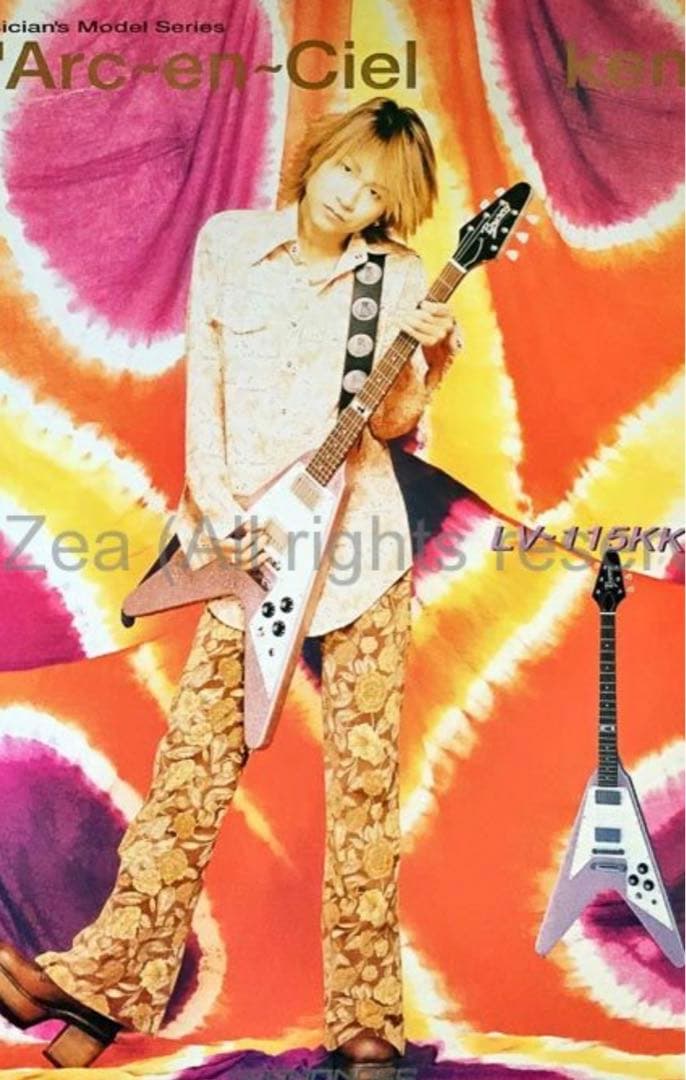 激レア burny LV-115KK フライングV ラルク ken ピンクエレキ - メルカリ