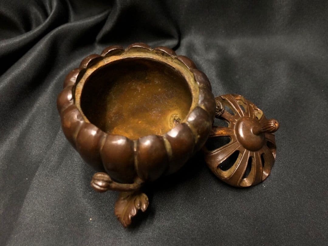 銅製 香炉 奉納仏礼仏焼線香盤 塔香り炉 禅意茶道 南瓜香炉 置物