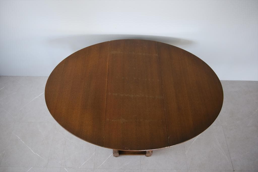 英国アンティーク木製ゲートレッグテーブル/ダイニング机バタフライ(92