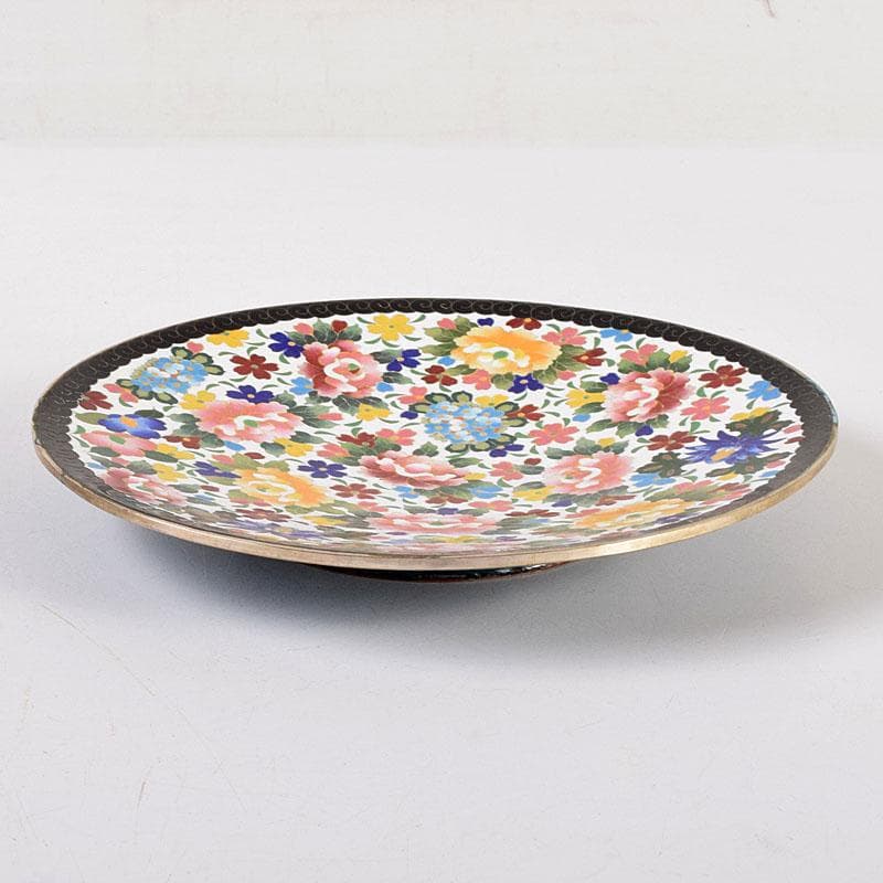 七宝焼 京七宝 錦雲軒 稲葉造 万華友禅文 飾皿 皿立