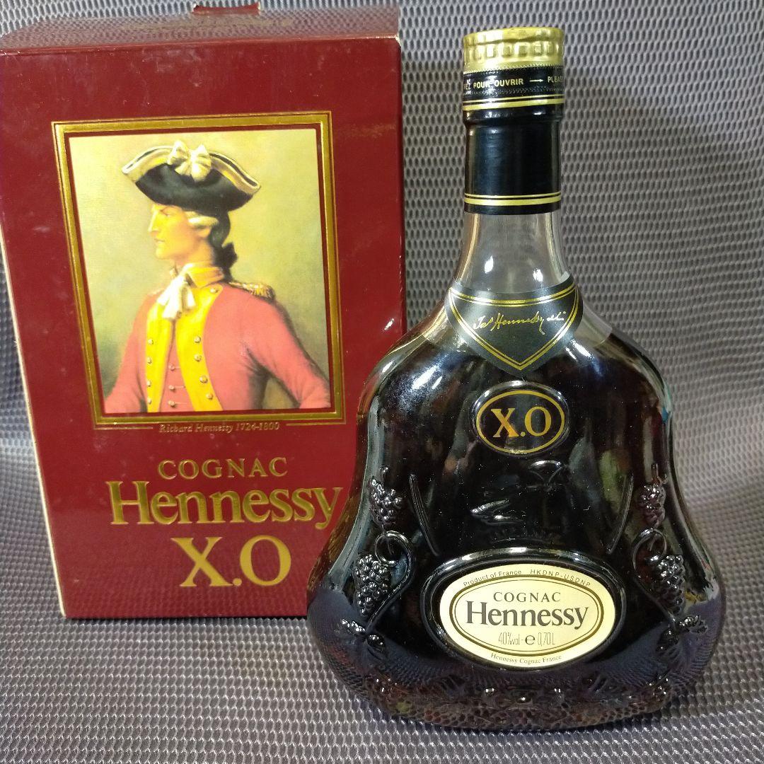 【希少古酒】Hennessy X.O.コニャック 40％700ml箱入金キャップ Hennessy（ヘネシー） 古酒 コニャック X.O グリーンボトル 金キャップ