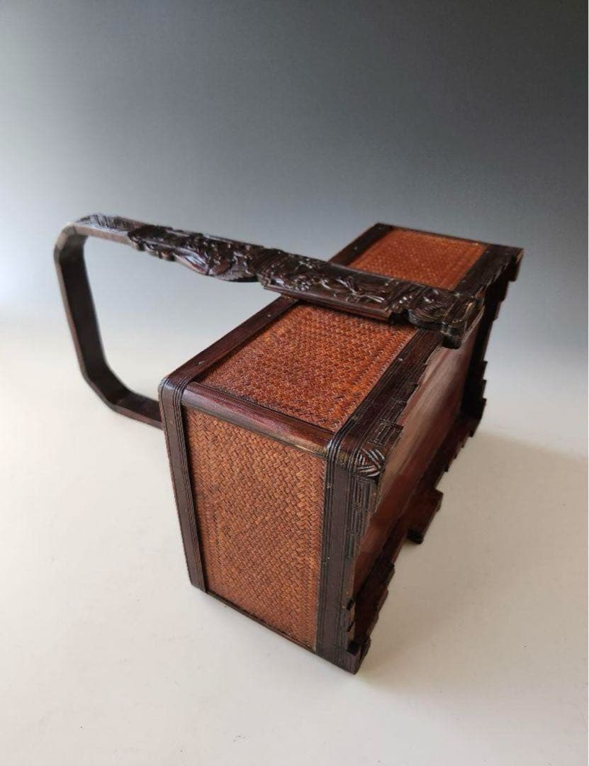 セール】煎茶道具 茶道具 提籃 ていらん 籠 煎茶 茶道具 箱 竹 箱無し