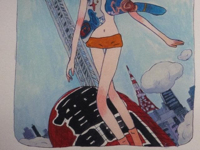 現代アート タカノ綾 直筆サイン『雷門の提灯に乗ってやって来る』1205D