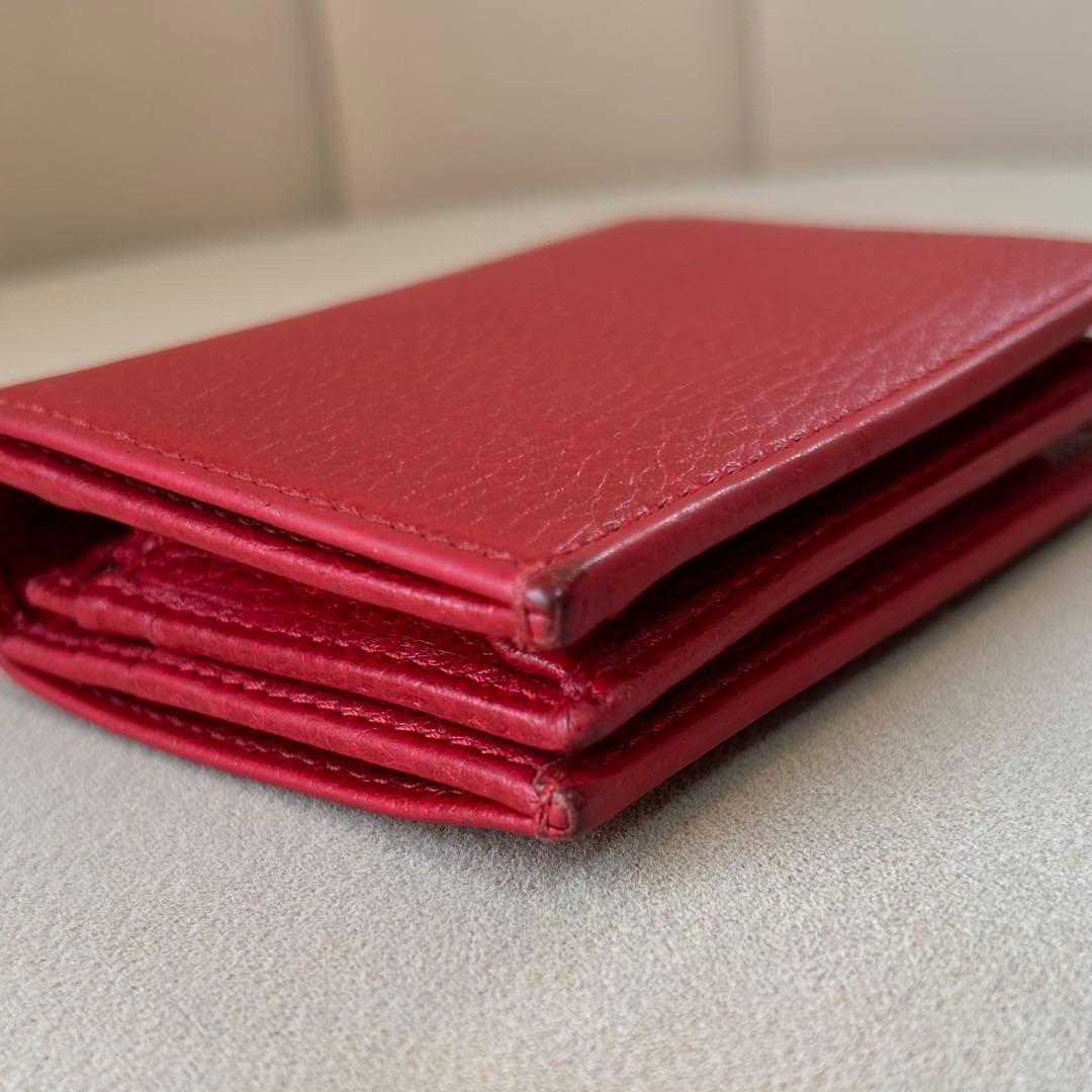 GUCCI グッチ GGマーモント 二つ折り財布 レッド