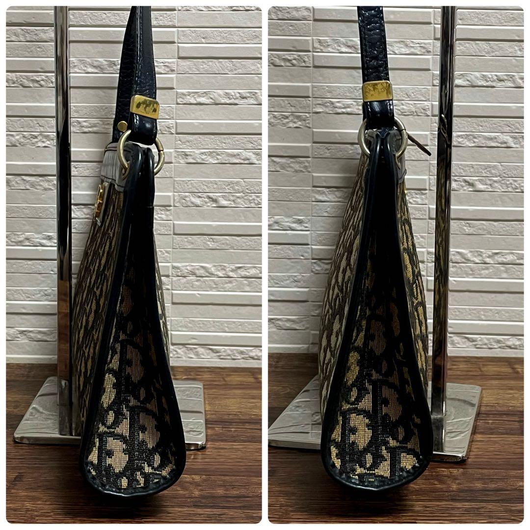 ディオール トロッター キャンバス × レザー ショルダー バッグ ポーチ