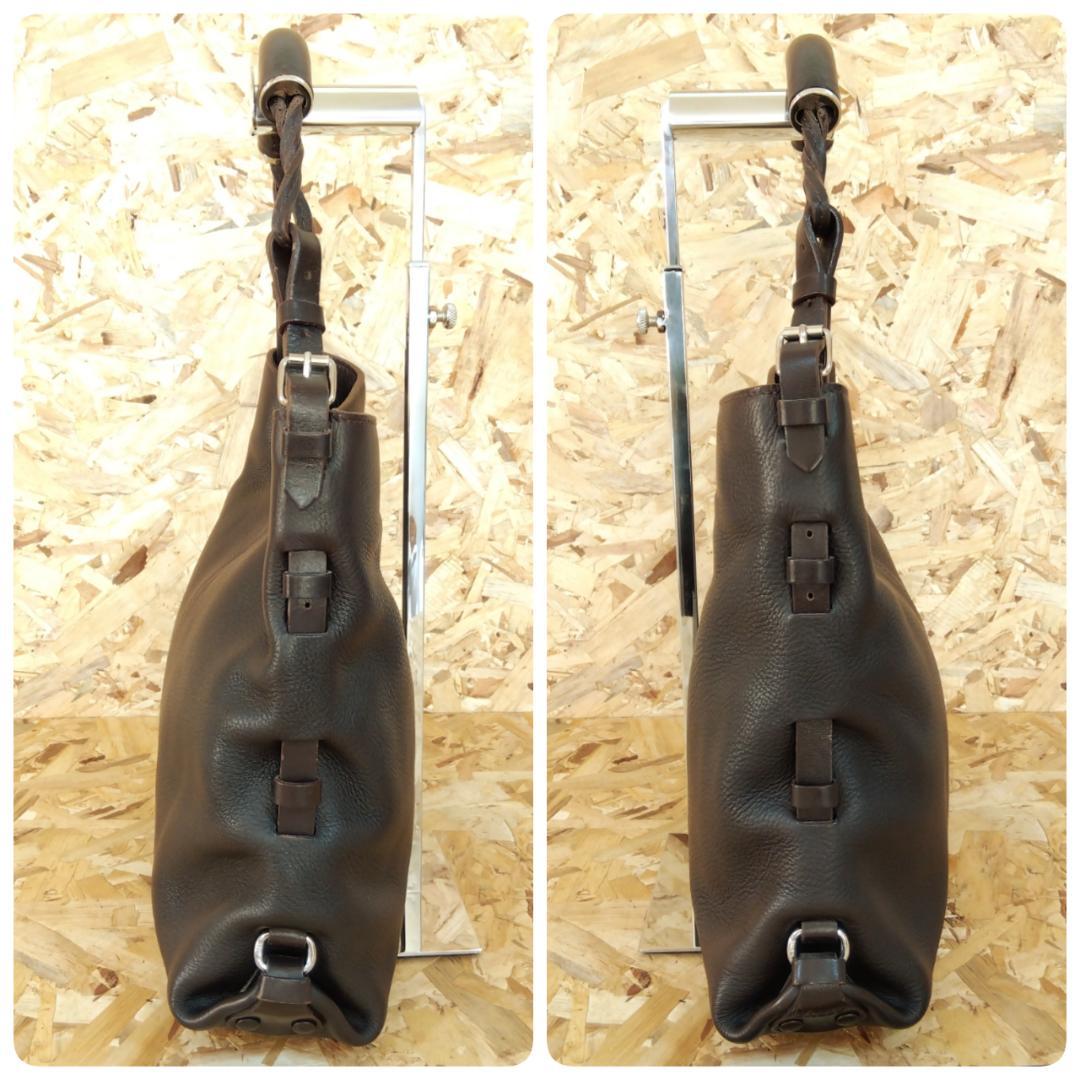 極美品 バリー 希少デザイン ワンショルダーバッグ オールレザー シボ