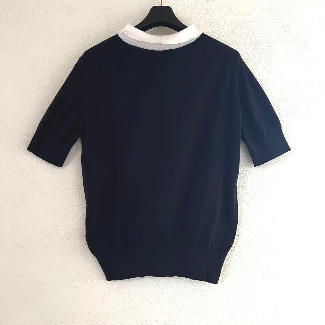 JOHN SMEDLEY ネイビー 半袖ポロシャツ