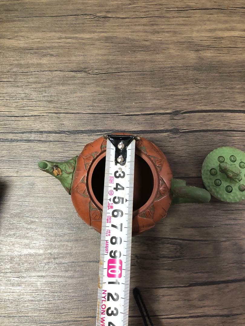 中国 紫砂 朱泥 鳥果実雕 急須 茶壷 蛙 蓮花