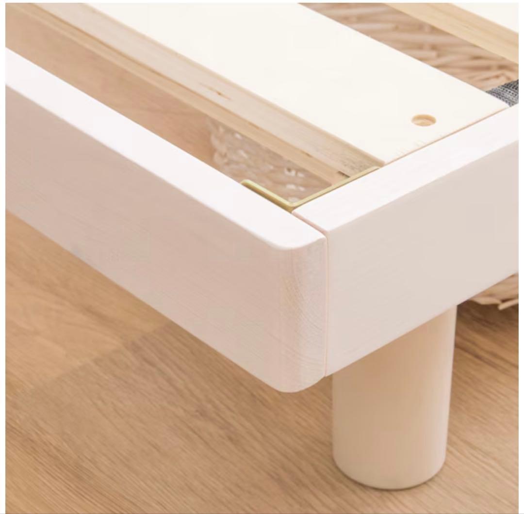 ナチュラルパイン材 脚付きマットレス セミダブル