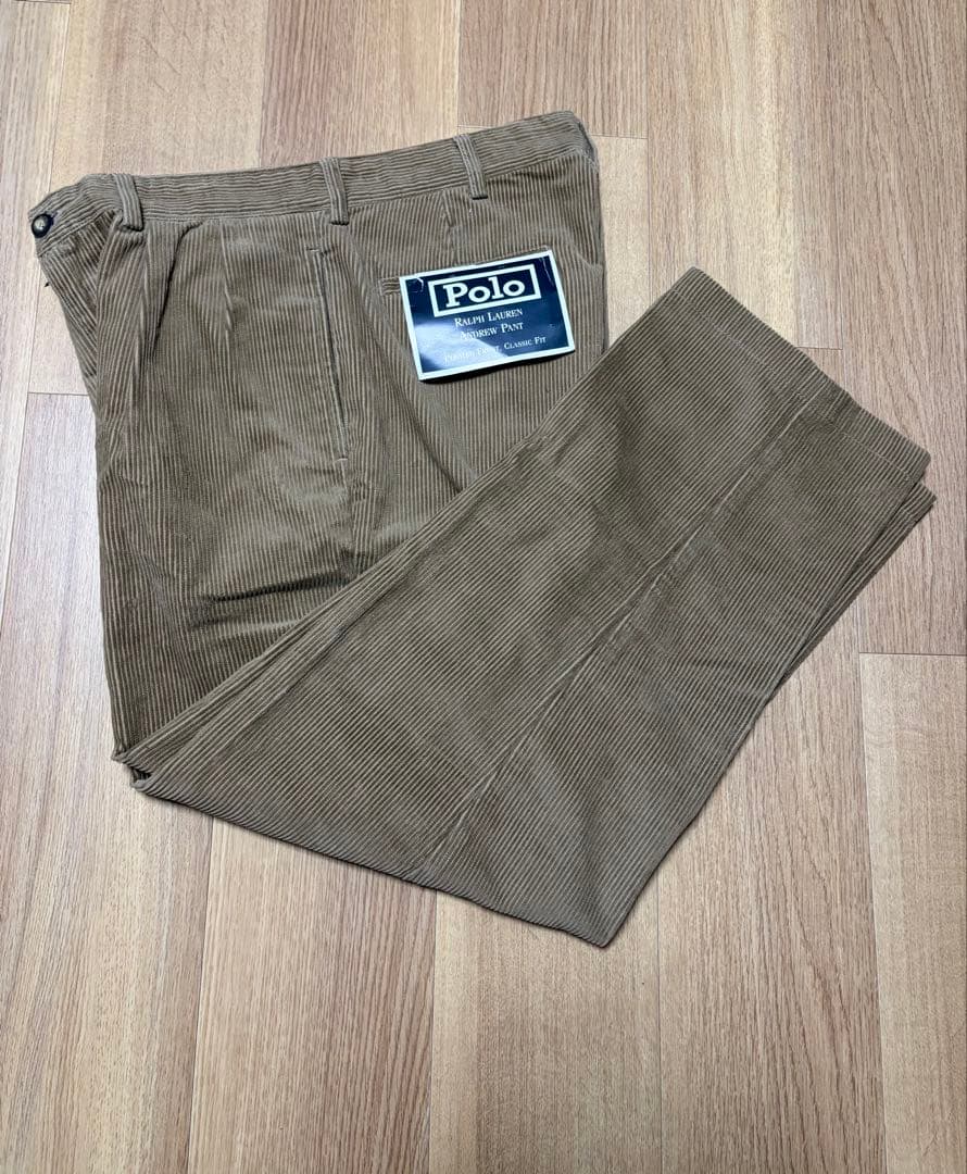 90s ラルフローレン W34 コーデュロイ アンドリュー ベージュ ポロチノ