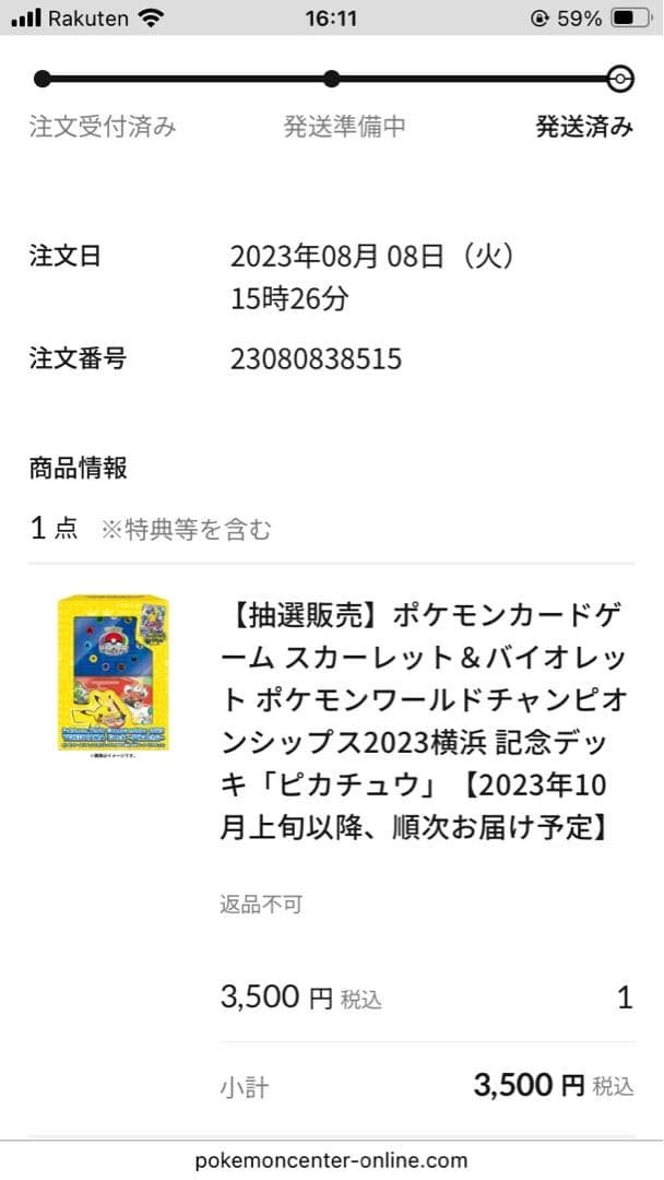 横浜記念デッキ ポケモンワールドチャンピオンシップ2023 ピカチュウデッキ