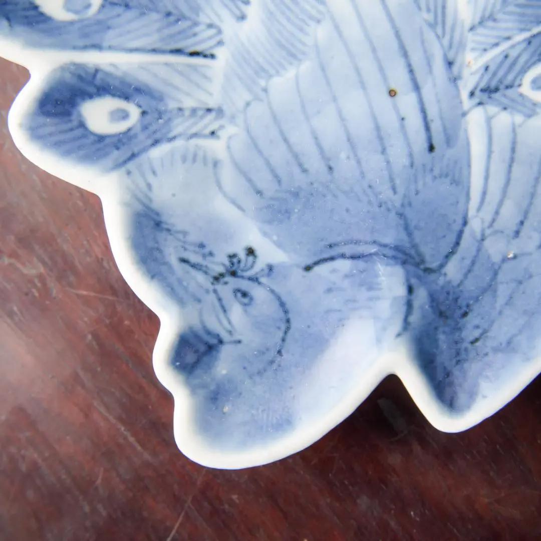 Yuish 様専用◇138◇ 鍋島焼絵皿 染付 孔雀図 小皿 藍